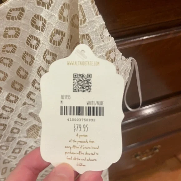 Altar'd State White Nude Lace Strappy Bridal Shower Sexy Fitted Dress Size M NWT - Picture 6 of 6